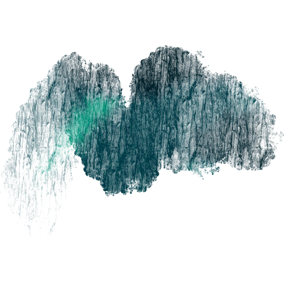 A gritty Cyan stroke transitioning into delicate watercolor hues png