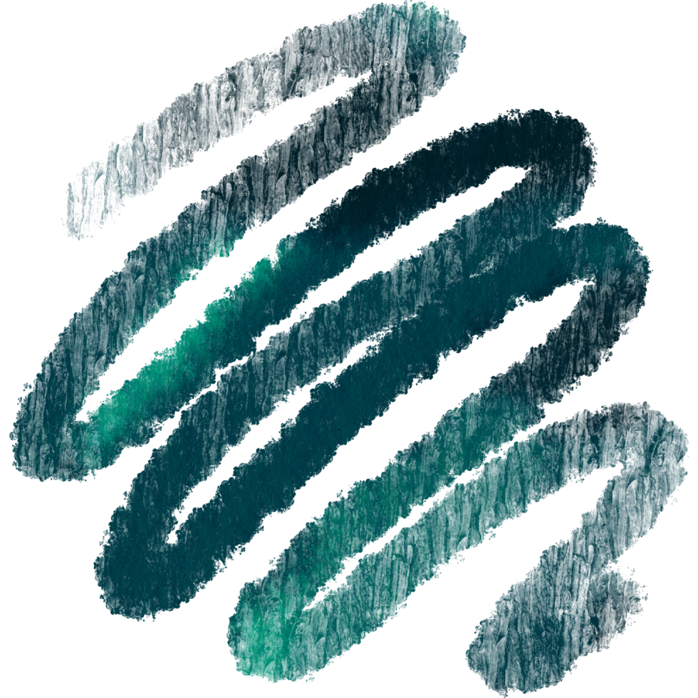 A Cyan brush stroke with rugged edges softening into smooth watercolor hues png