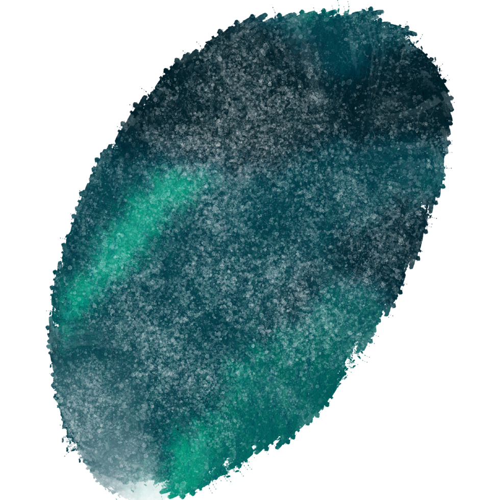 Cyan stroke transitioning from rugged textures to soft watercolor washes png