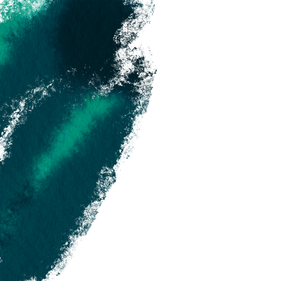 Textured Cyan brush stroke transitioning into soft watercolor gradients png