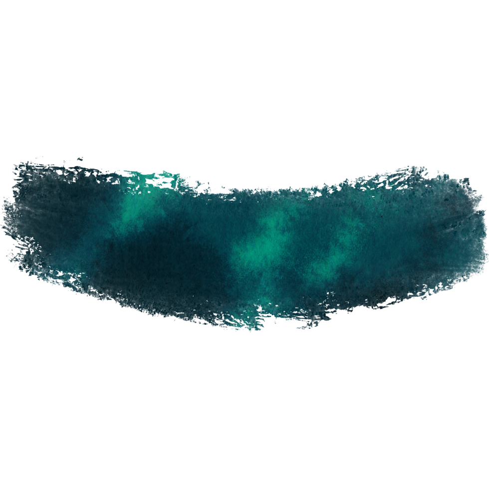 A Cyan stroke dissolving from textured edges into fluid watercolor tones png