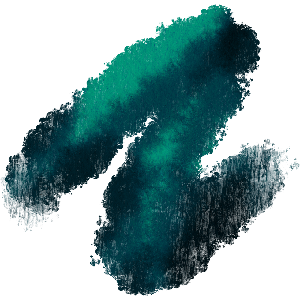 A Cyan stroke transitioning from grunge textures into soft watercolor washes png