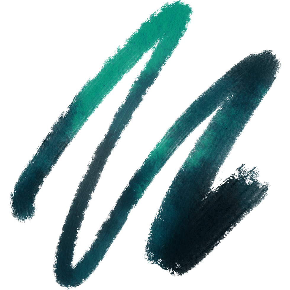 Cyan brush stroke with rough textures dissolving into soft watercolor washes png