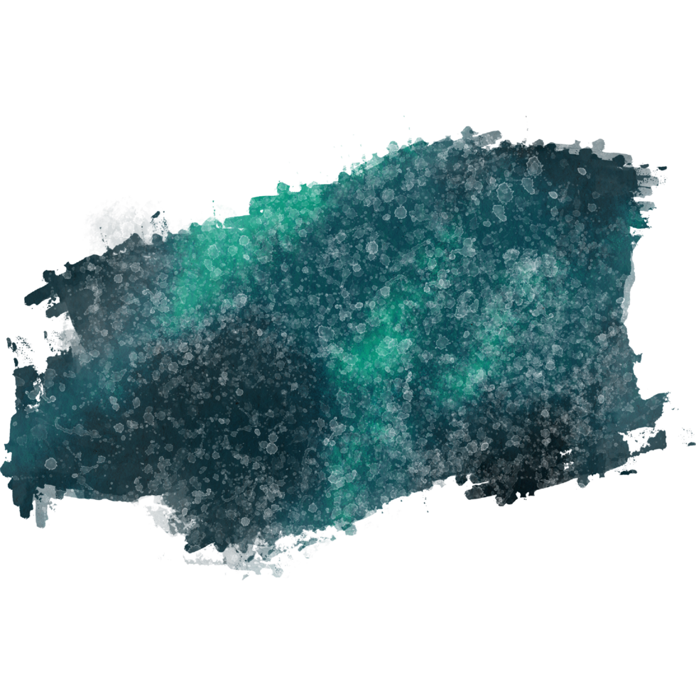 Textured Cyan stroke fading into soft smooth watercolor washes png