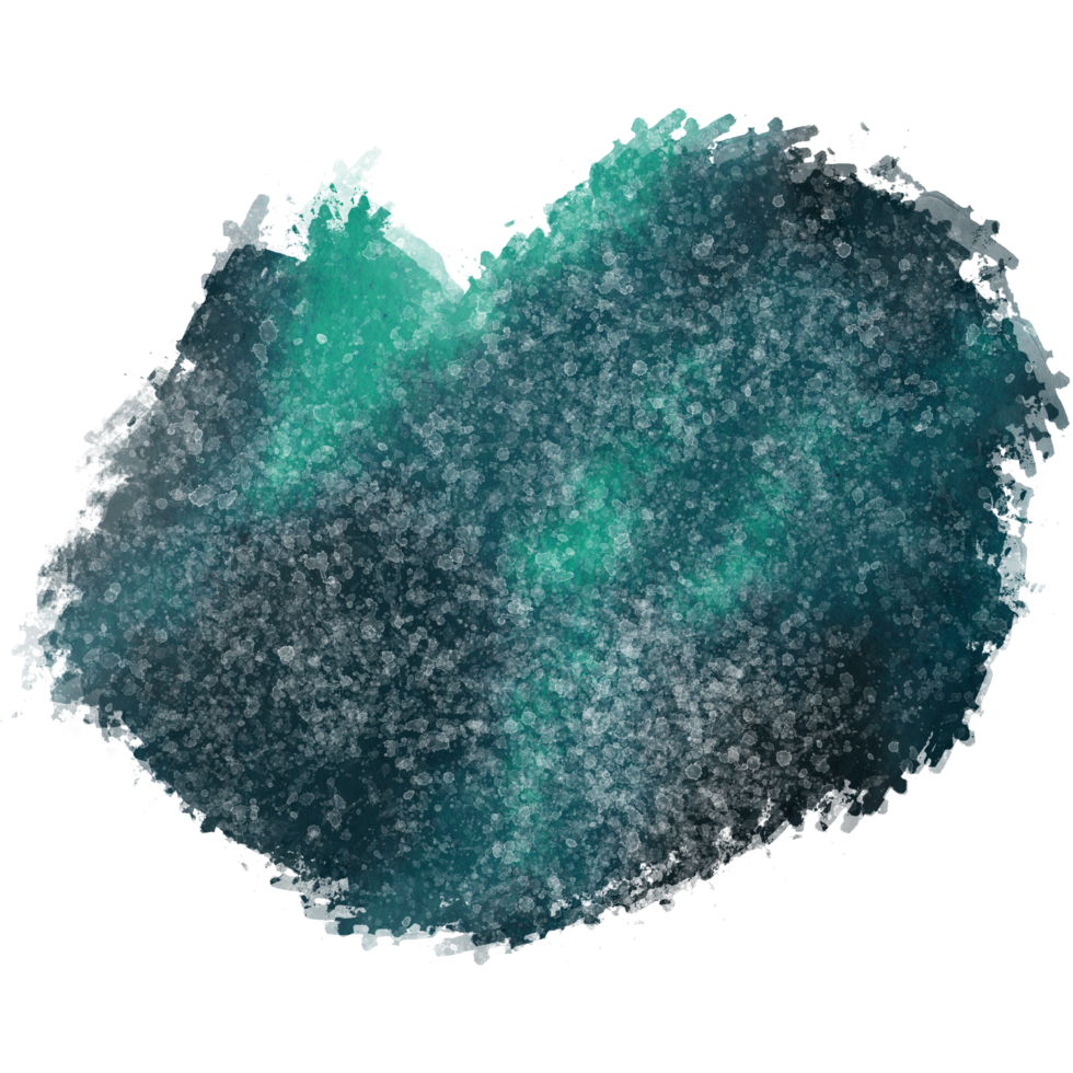 A rugged Cyan brush stroke transitioning into delicate watercolor hues png