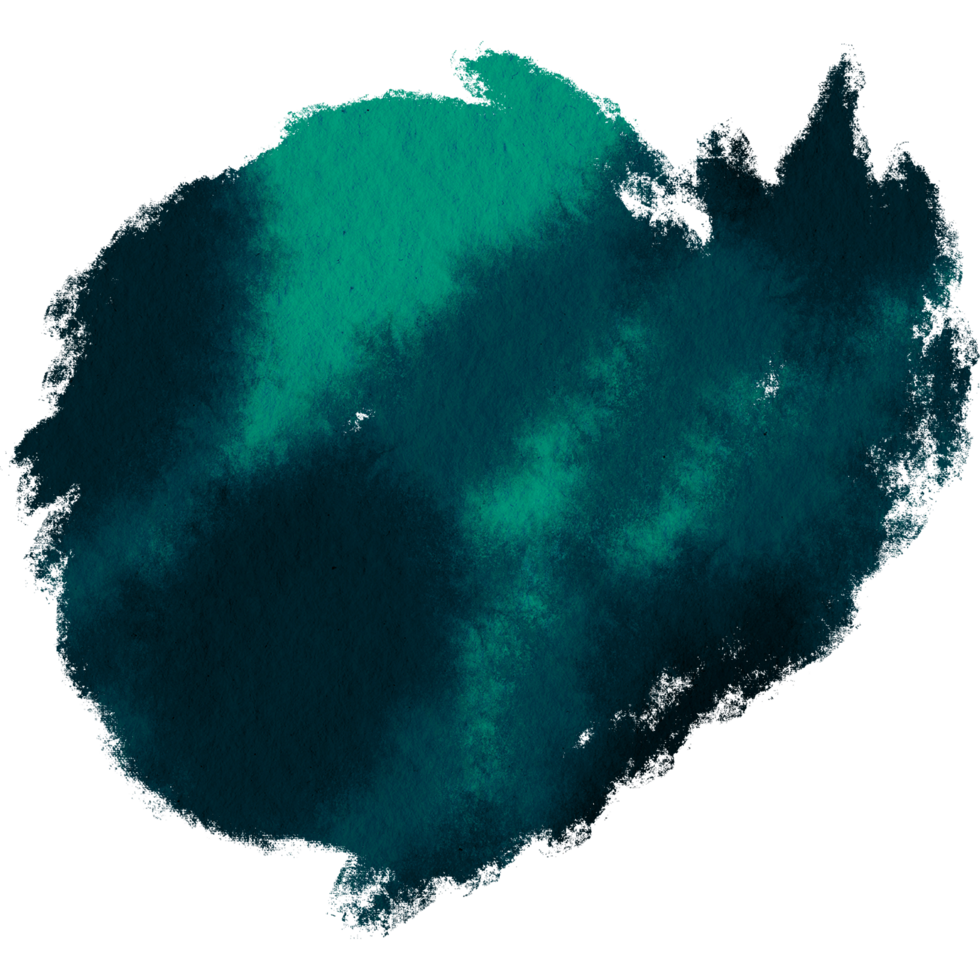 A rugged Cyan brush stroke dissolving into delicate watercolor hues png
