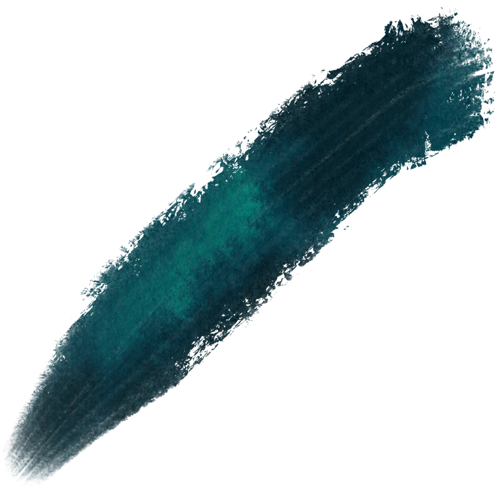 A rugged Cyan stroke dissolving into fluid watercolor tones png