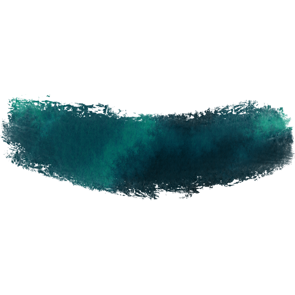 A Cyan brush stroke transitioning from gritty textures into delicate watercolor gradients png