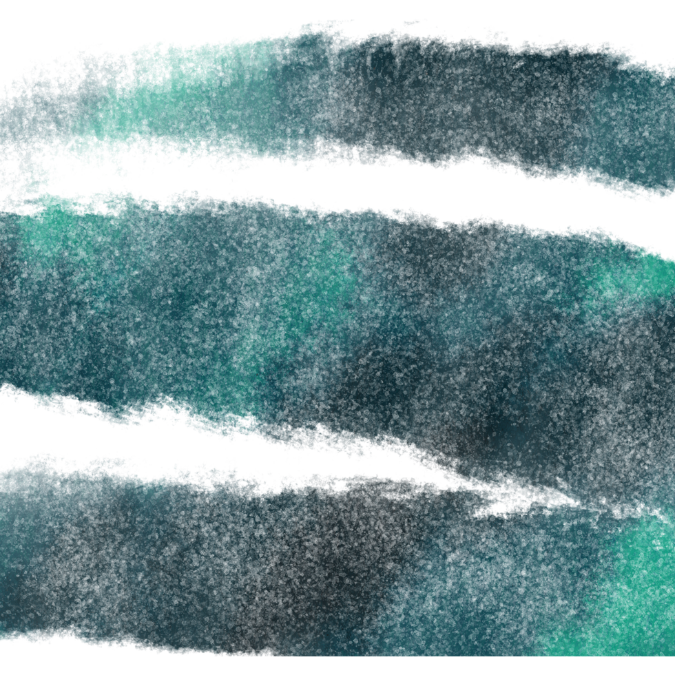 Cyan stroke fading from rough textures into soft watercolor hues png