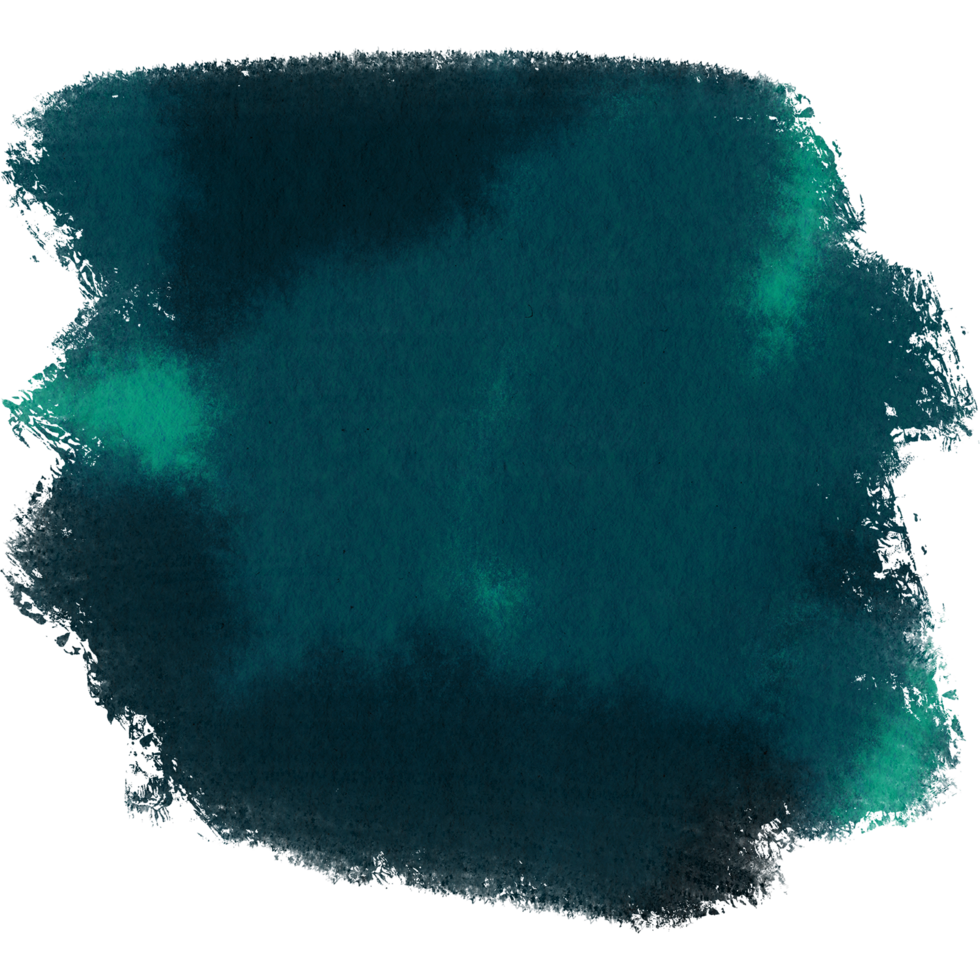 A rugged Cyan brush stroke dissolving into smooth watercolor hues png
