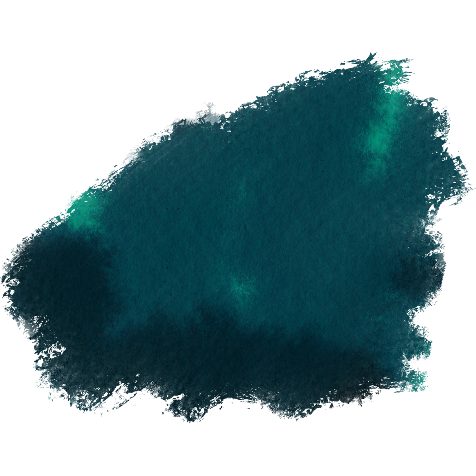 Cyan brush stroke transitioning from gritty textures into delicate watercolor hues png
