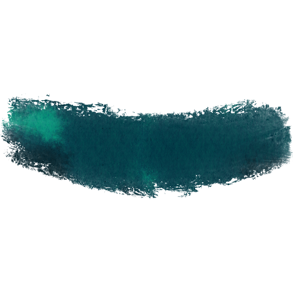 Cyan brush stroke shifting from grunge to gentle watercolor washes png