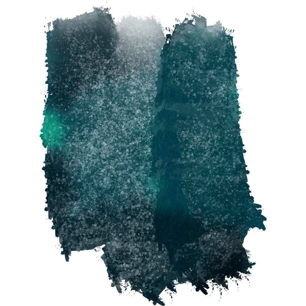Cyan stroke blending gritty textures into delicate watercolor washes png