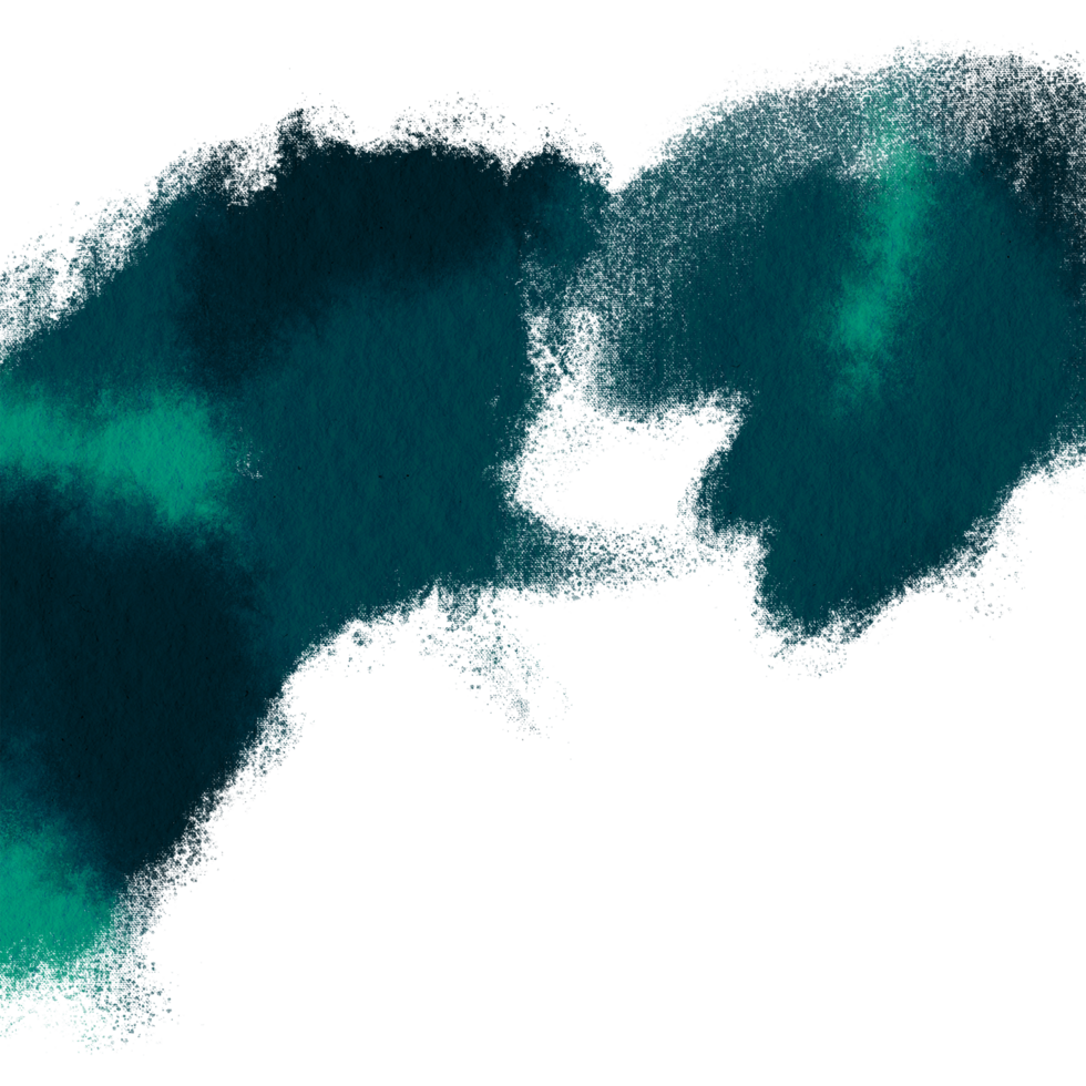 Cyan brush stroke evolving into smooth watercolor gradients png