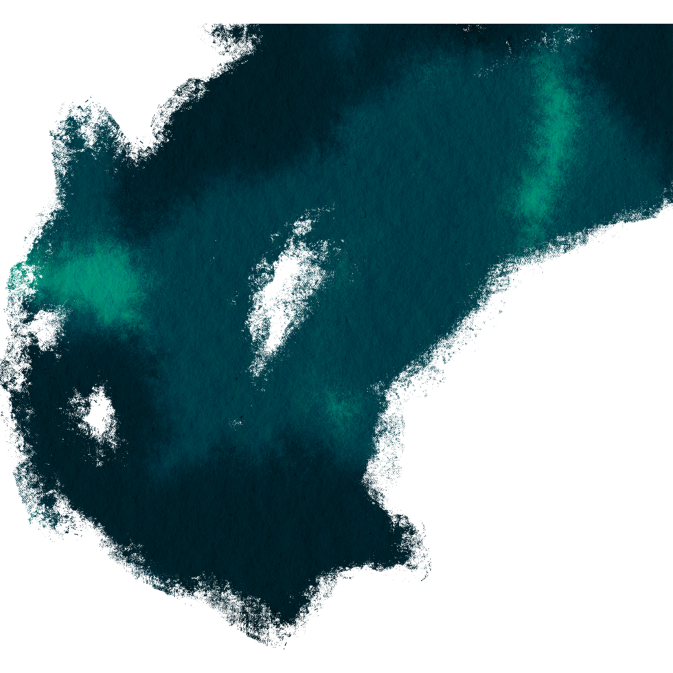 A textured Cyan stroke transitioning into soft gentle watercolor washes png