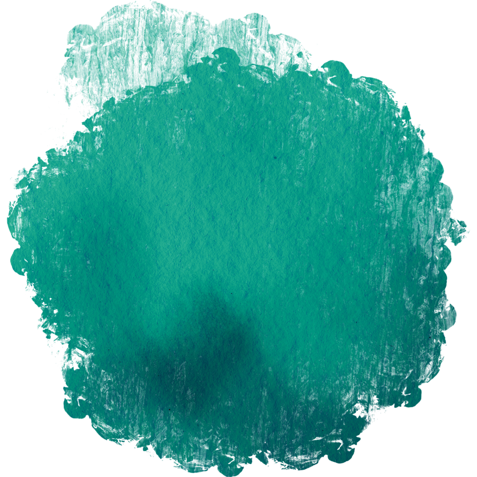 A textured Cyan brushstroke dissolving into fluid watercolor washes png