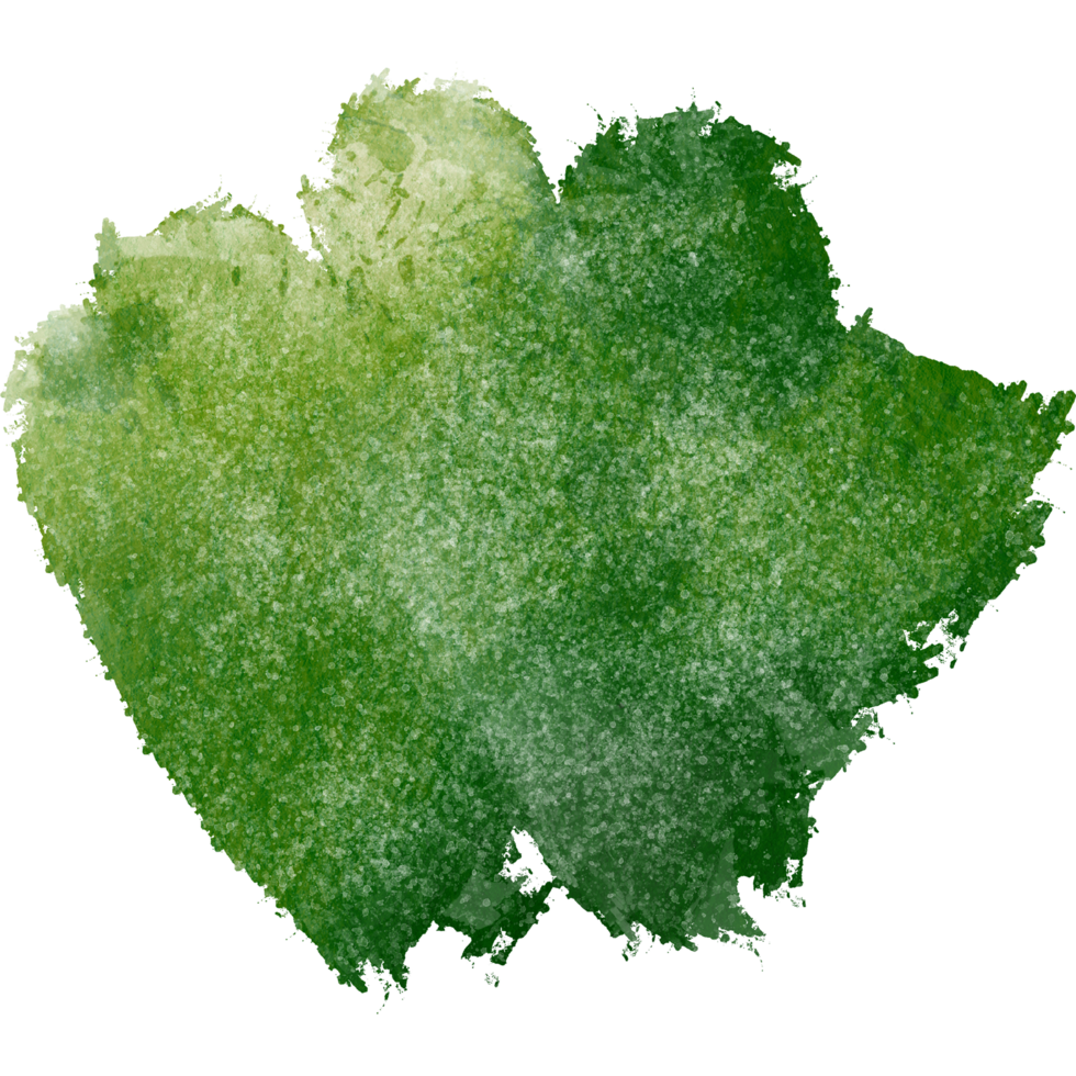 A smooth Green stroke with grunge accents and a watercolor inspired blend png