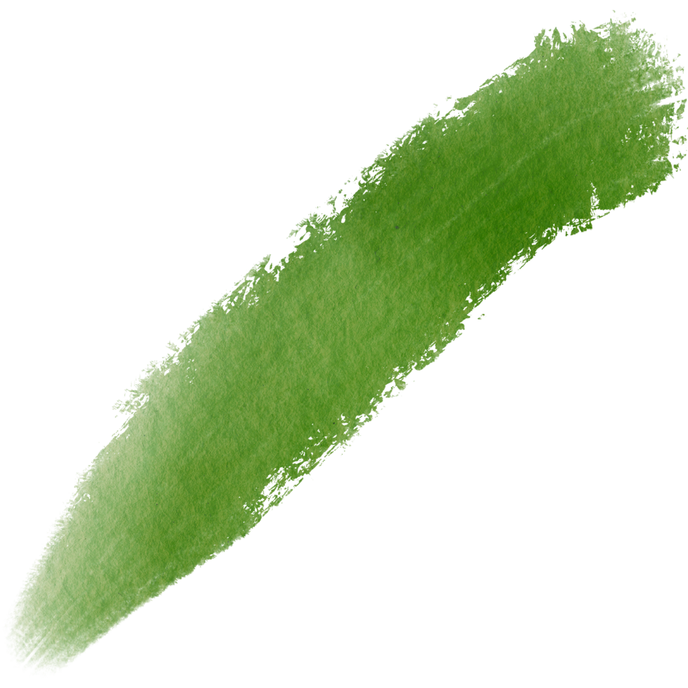 Hand drawn Green watercolor brush strokes blending into raw textured grunge edges png