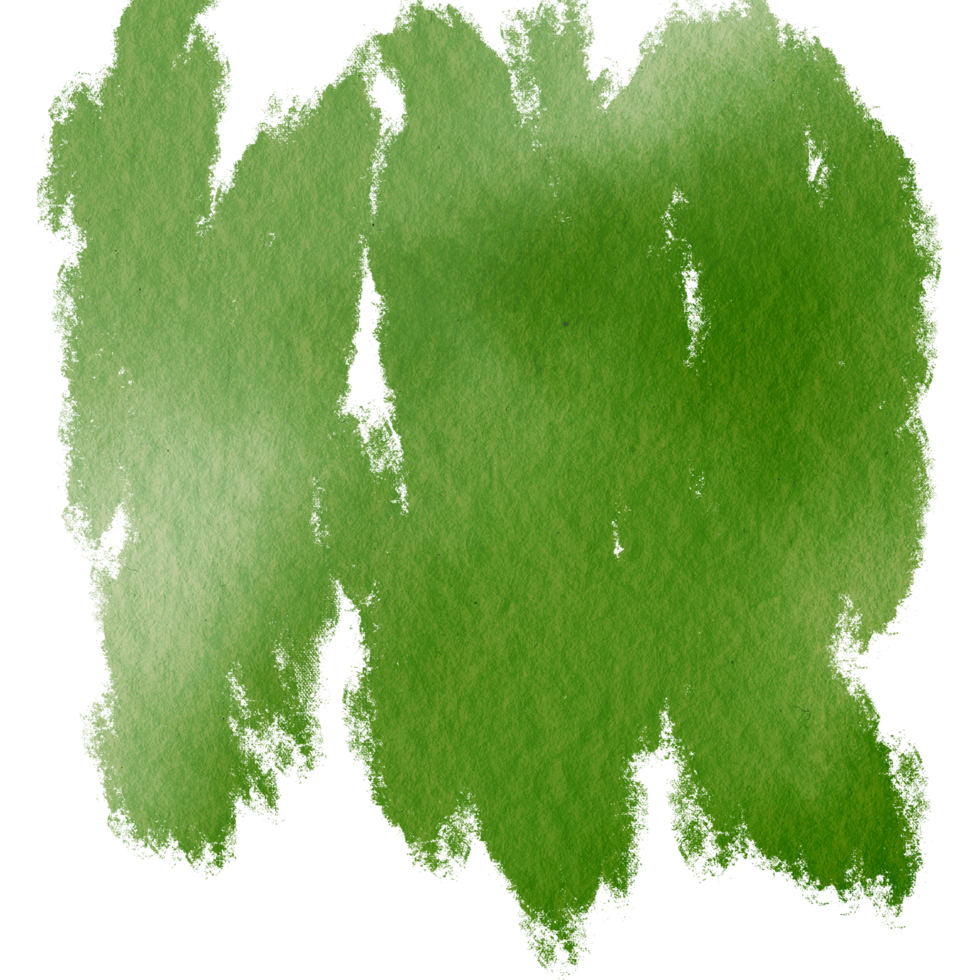 Rugged Green watercolor brush strokes merging into textured hand drawn grunge effects png