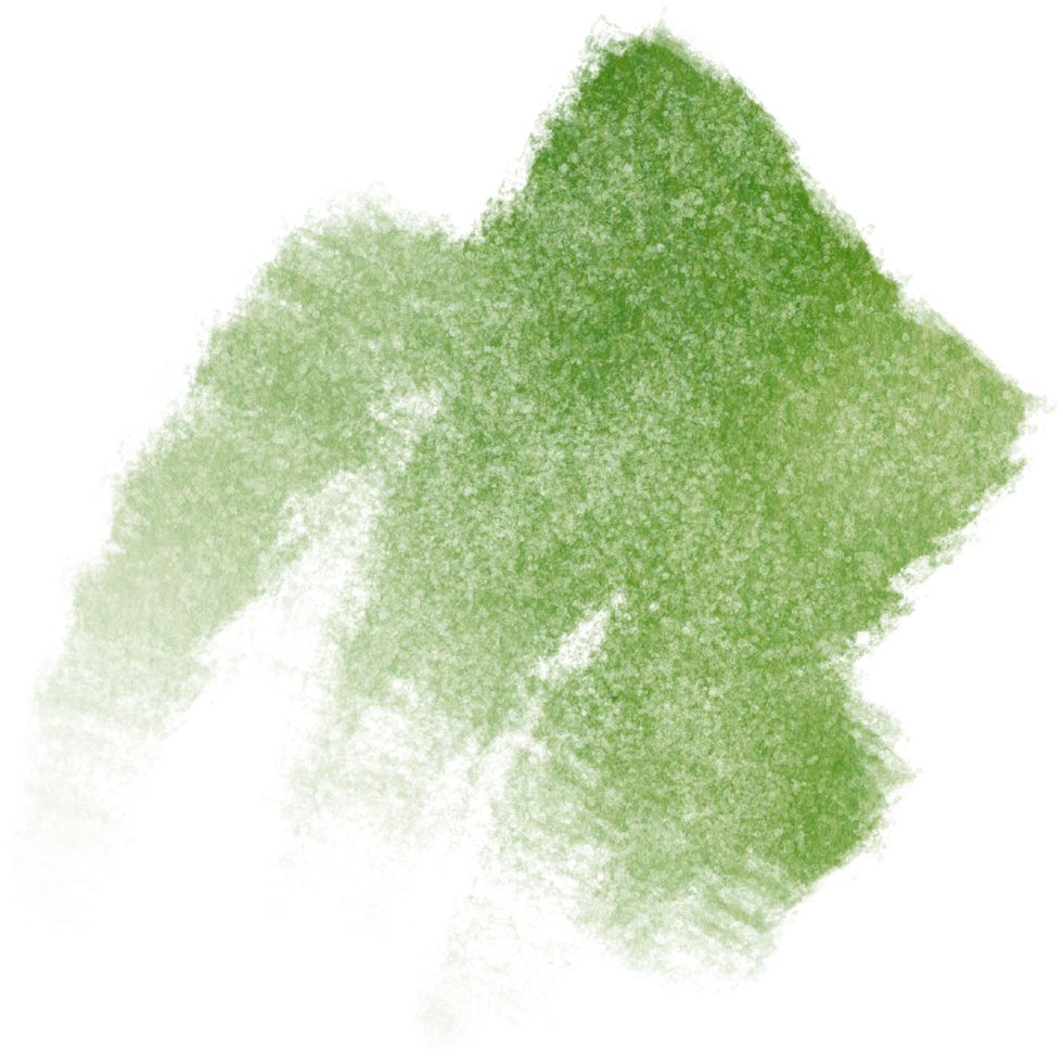 A bold Green watercolor brush stroke merging into rough textured grunge edges png