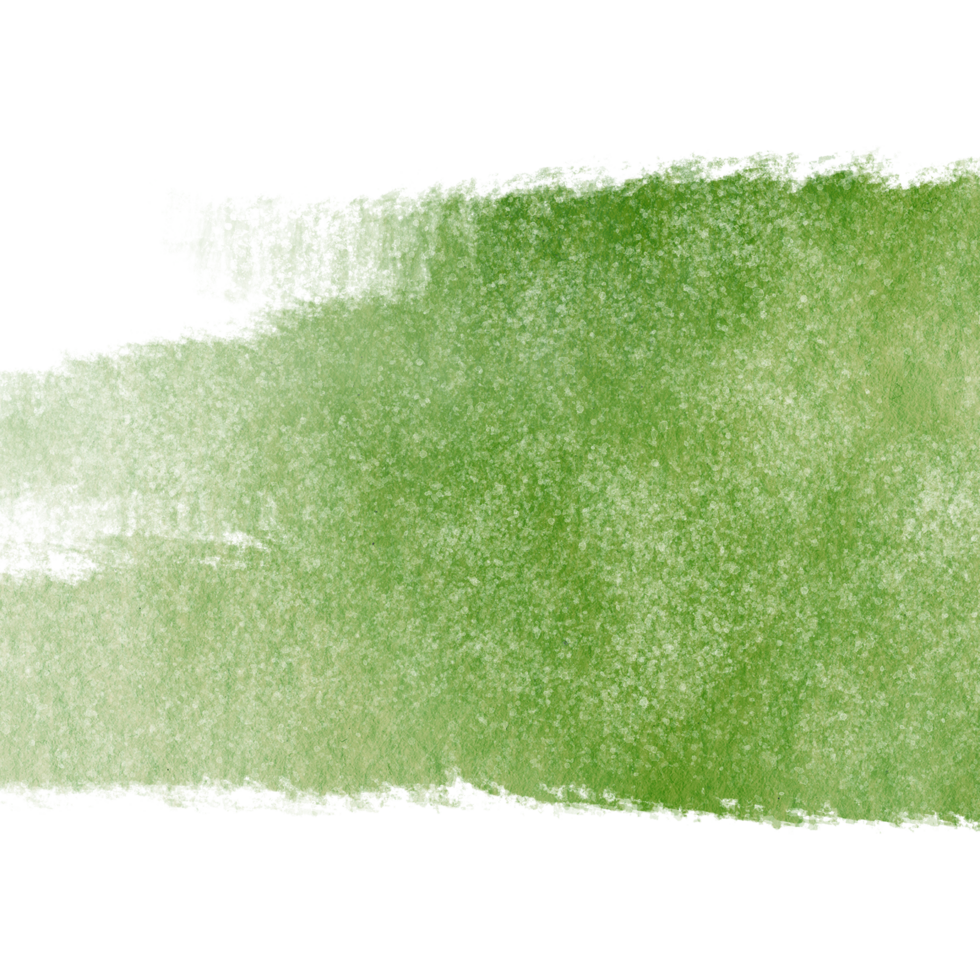 A raw Green watercolor brush stroke with bold textured grunge finishes png