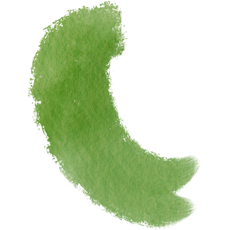 Hand drawn Green watercolor brush strokes merging into raw gritty grunge marks png