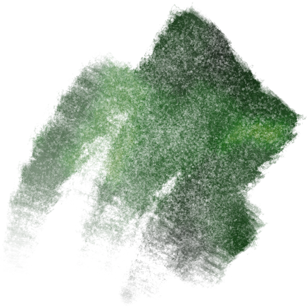 Gorgeous Green watercolor brush strokes blending into textured rugged grunge edges png