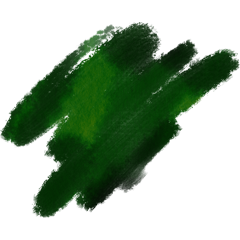 A stunning Green watercolor stroke fading into bold textured grunge finishes png