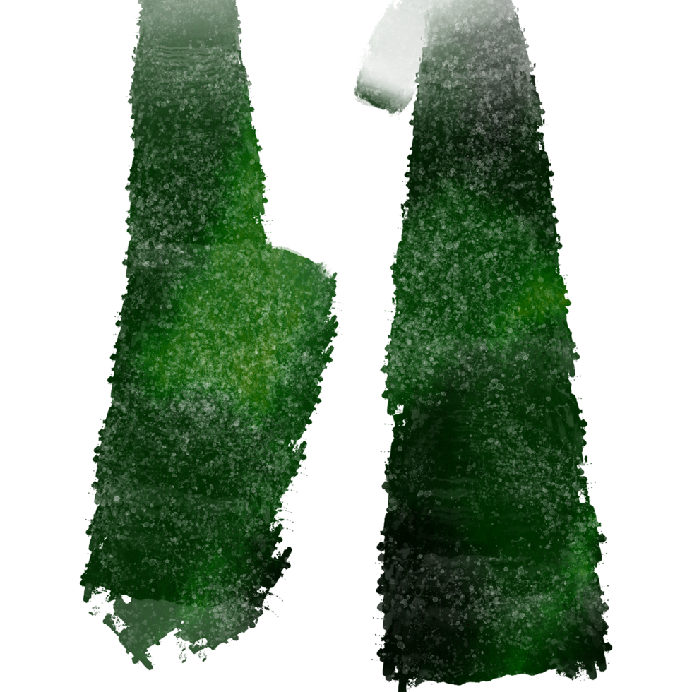 Soft Green watercolor brush strokes blending into bold gritty grunge effects png