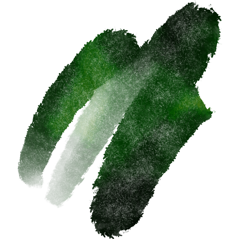 A stunning Green watercolor stroke blending into rough bold grunge finishes png