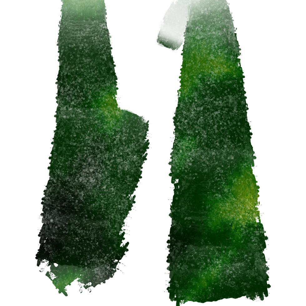 A rough hand sketched stroke in Green watercolor hues png