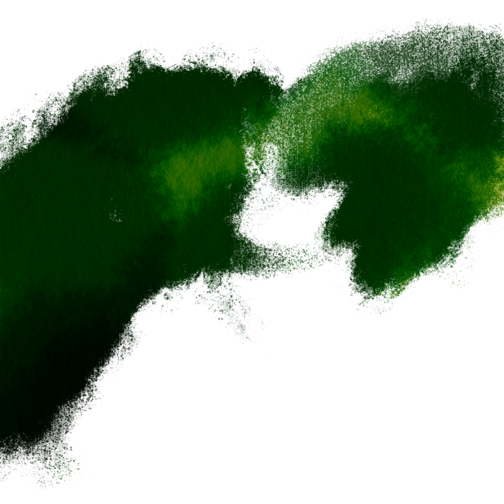 A rough hand drawn stroke in Green watercolor tones with grunge textures png