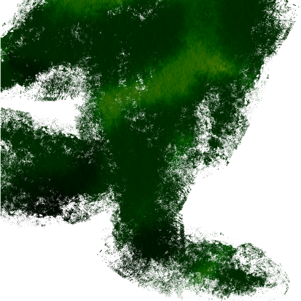 A rugged hand sketched stroke in Green watercolor with rough textures png