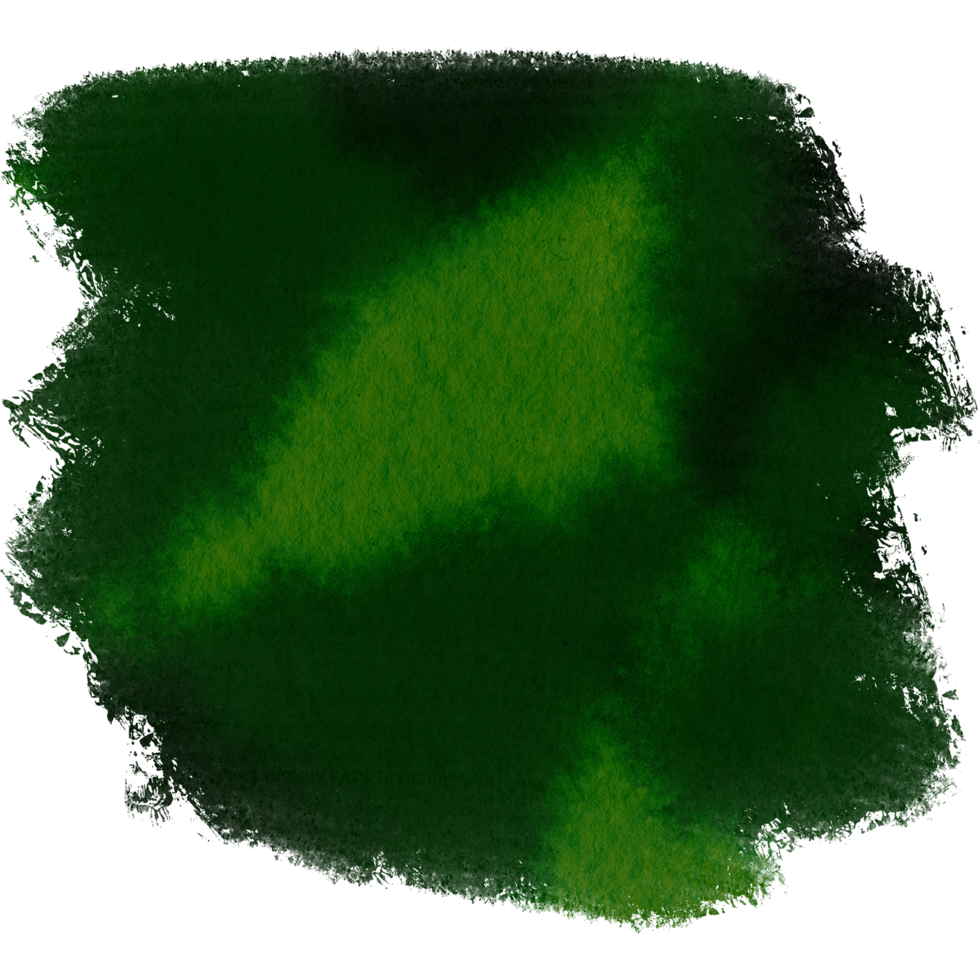 A textured Green brush stroke with rugged edges and smooth watercolor transitions png