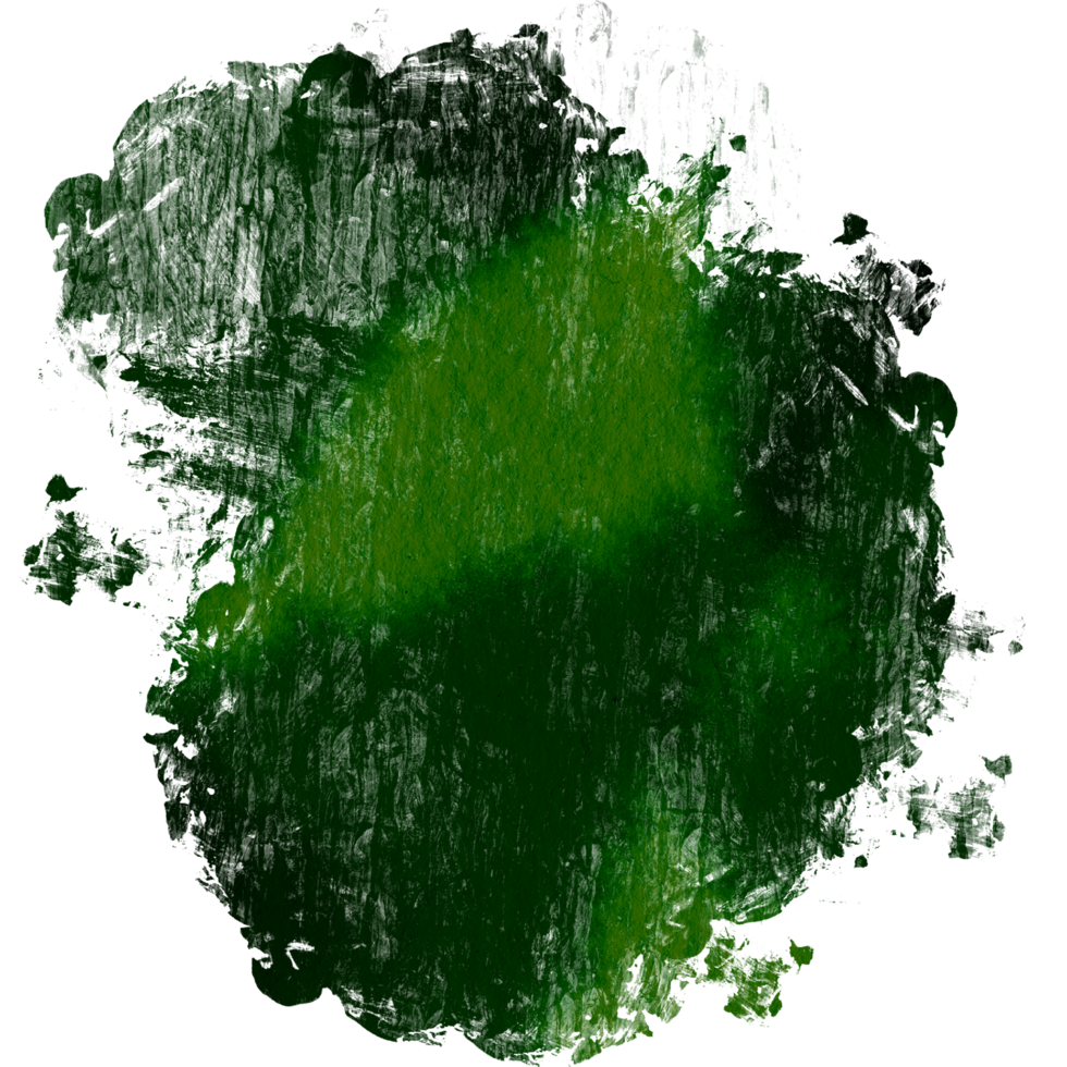 A rugged Green stroke with distressed textures and soft watercolor transitions png