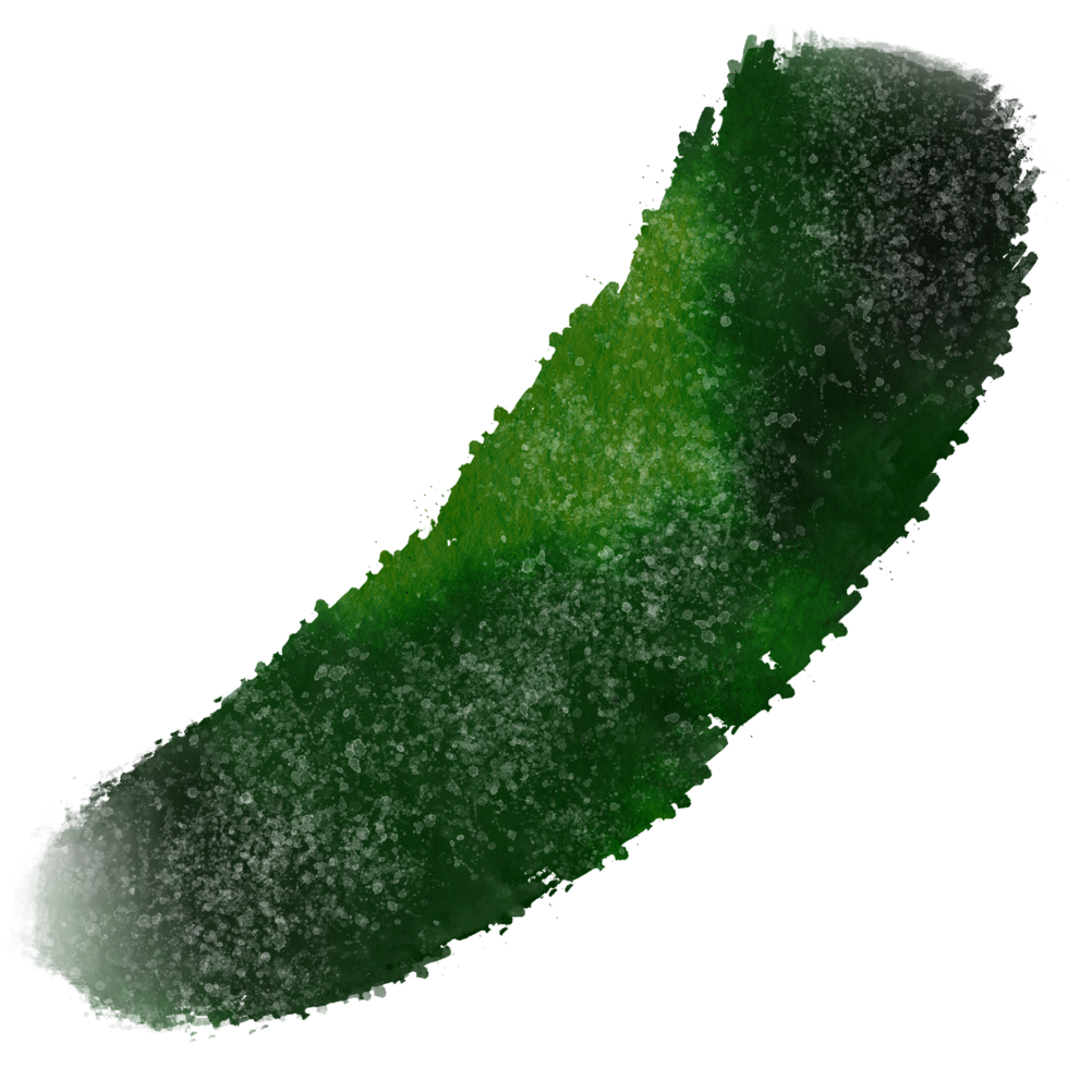 A distressed Green stroke with gritty textures and a smooth watercolor effect png