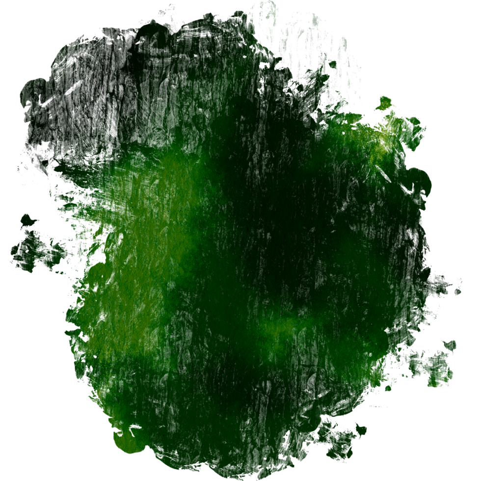 A rugged Green stroke blending grunge textures with a soft watercolor effect png