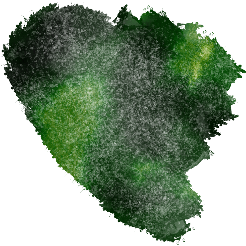 Green stroke with rough edges and soft watercolor blending png