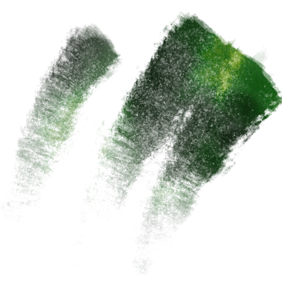 A textured Green stroke with rugged edges and seamless watercolor blending png