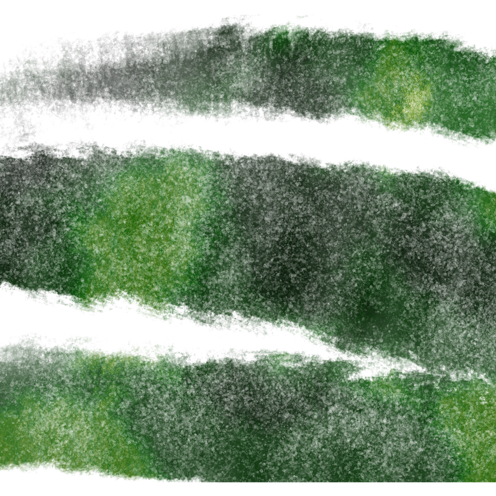 Green stroke with rough edges and fluid watercolor blending png