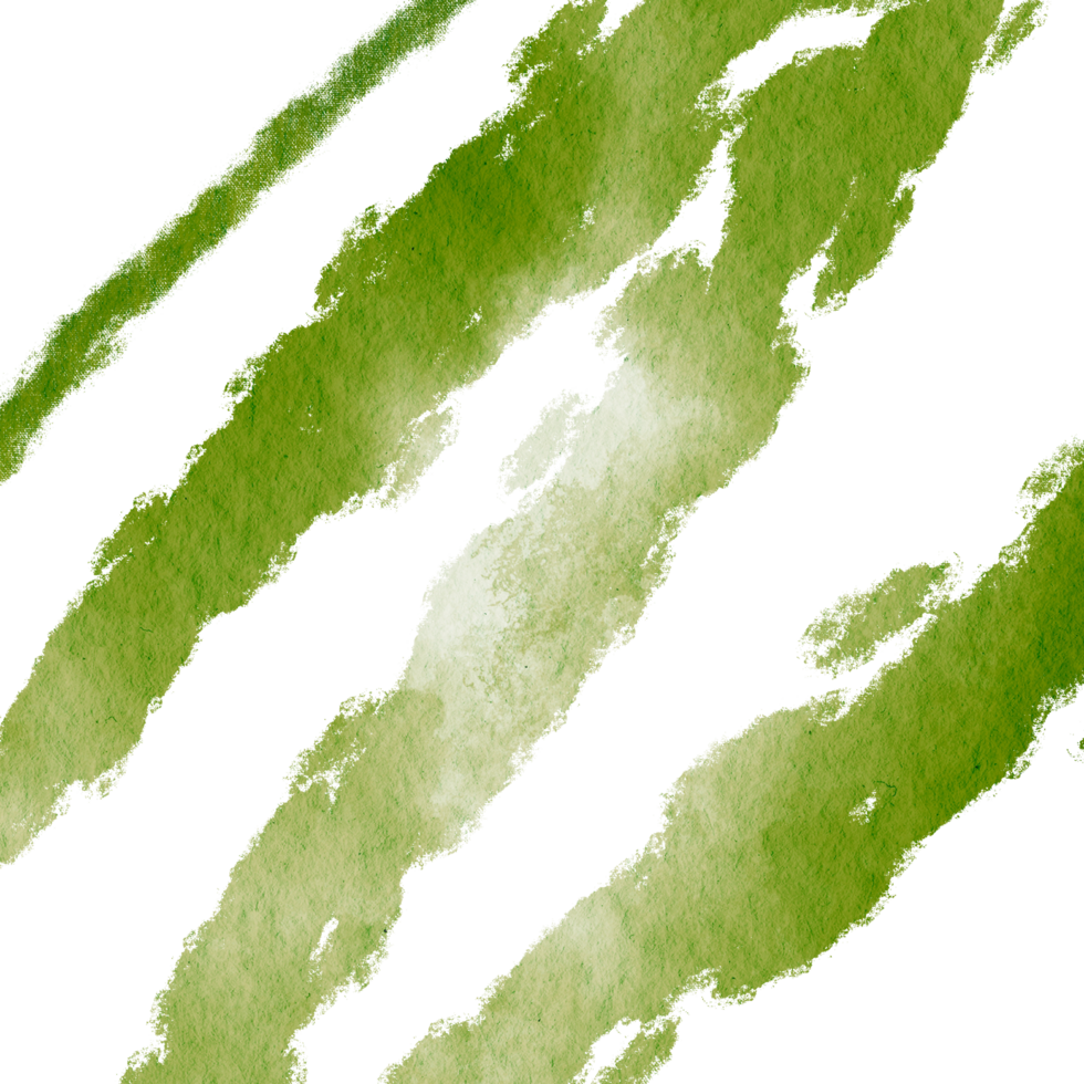 A rugged Green brush stroke blending gritty textures with smooth watercolor transitions png