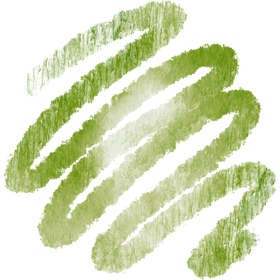 Green stroke with rough textures and soft watercolor blending png