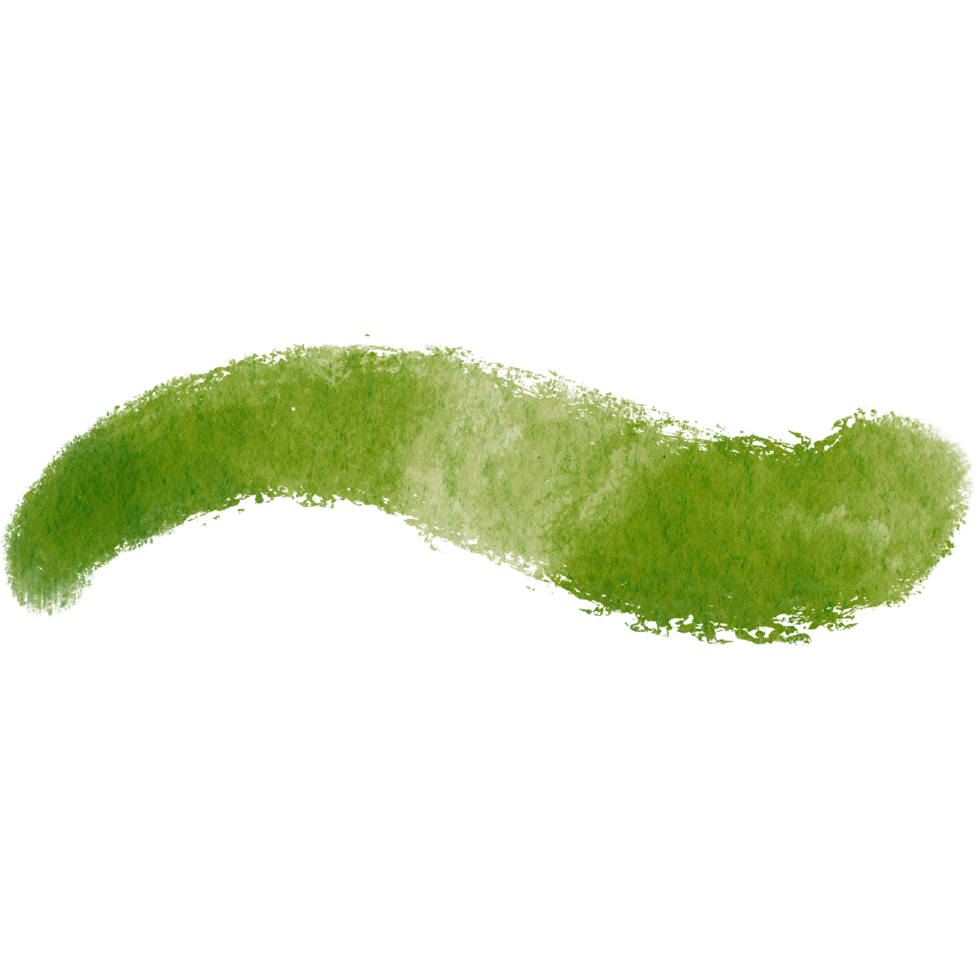Green stroke with gritty textures and soft watercolor blending png