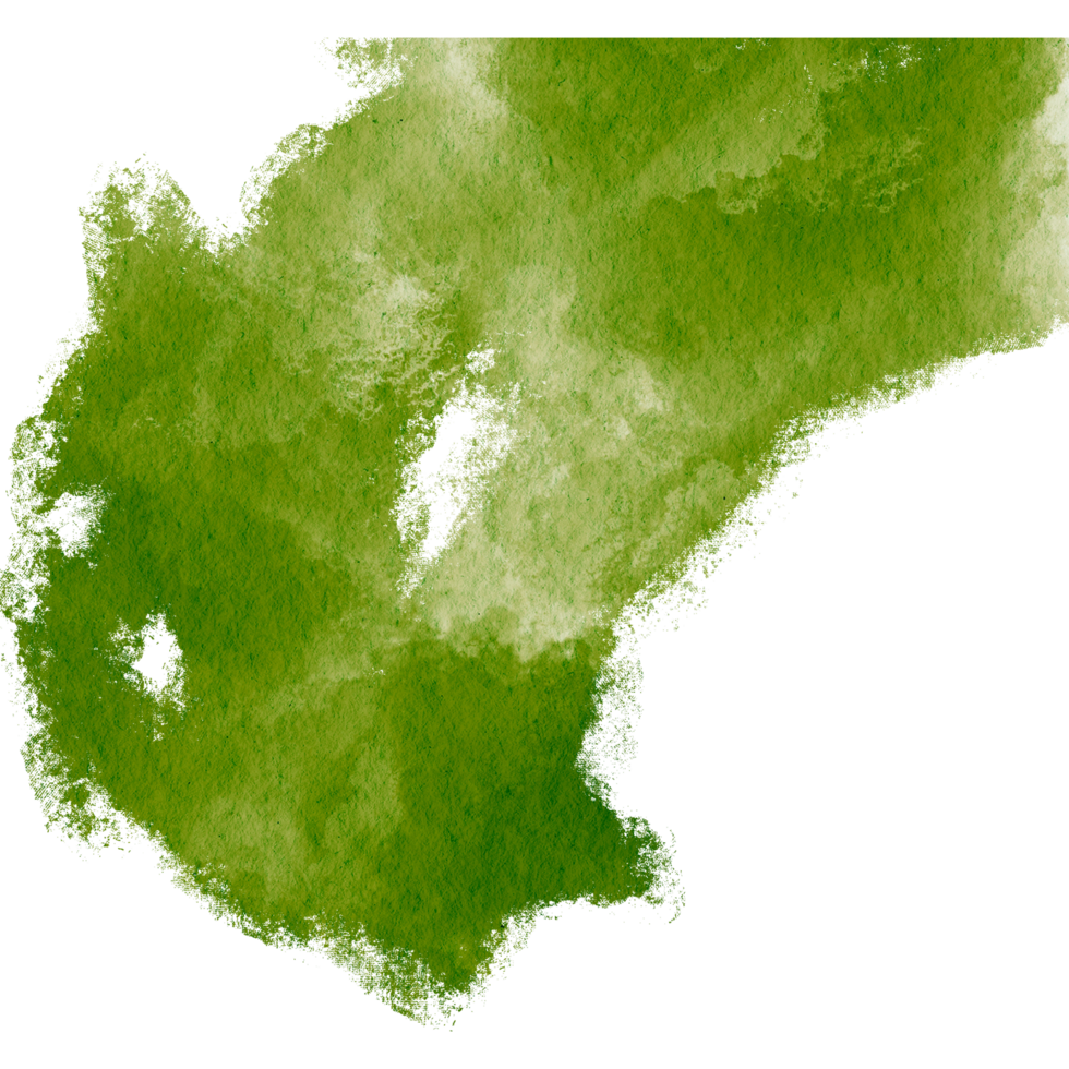 A rough edged Green stroke merging rugged textures with soft watercolor washes png
