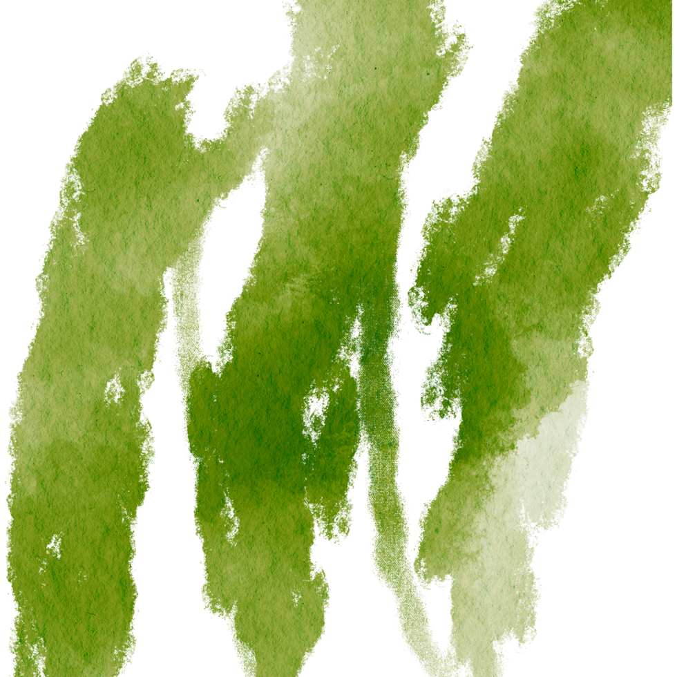 A rough Green stroke merging distressed textures with fluid watercolor blending png