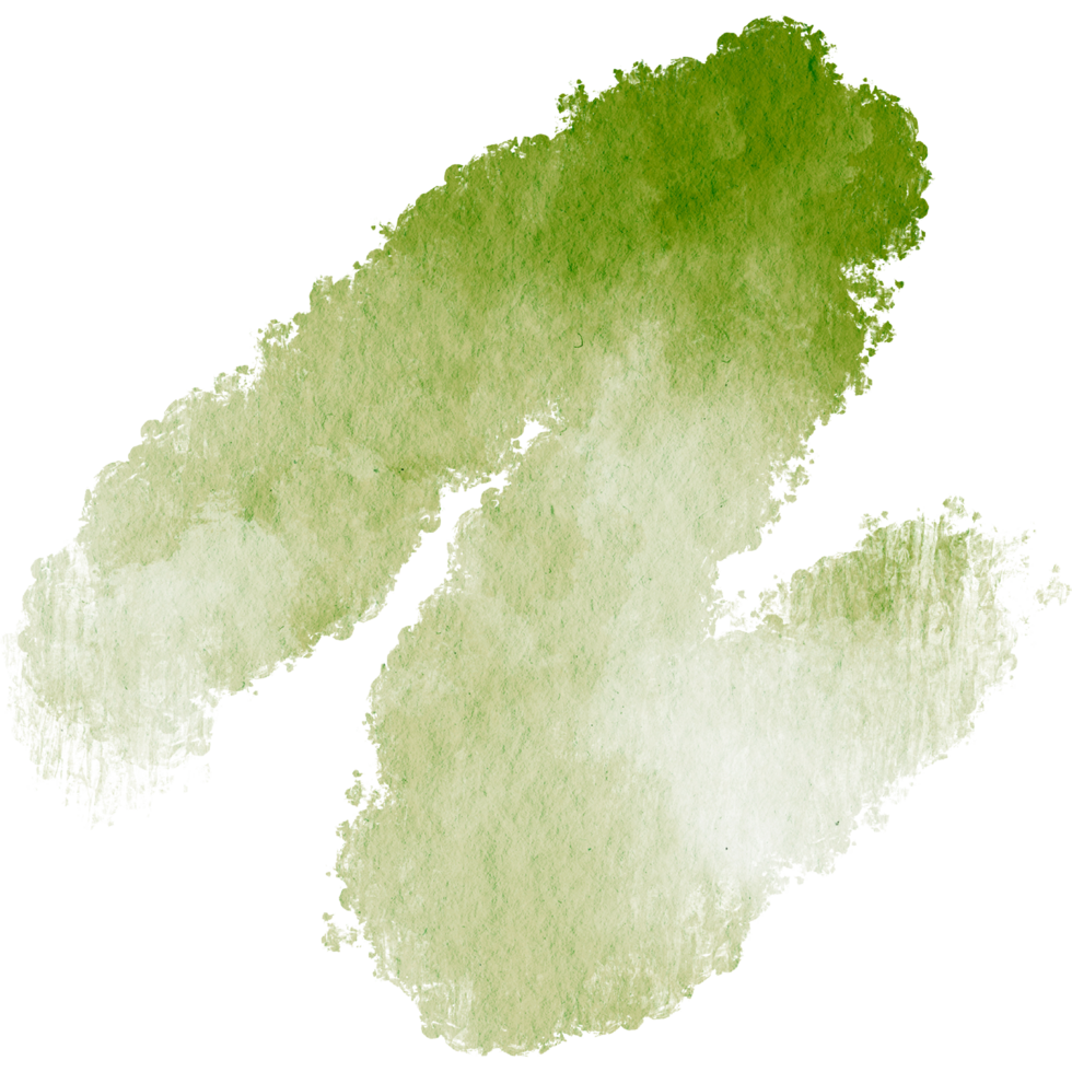 A rough Green stroke blending distressed textures with fluid watercolor washes png