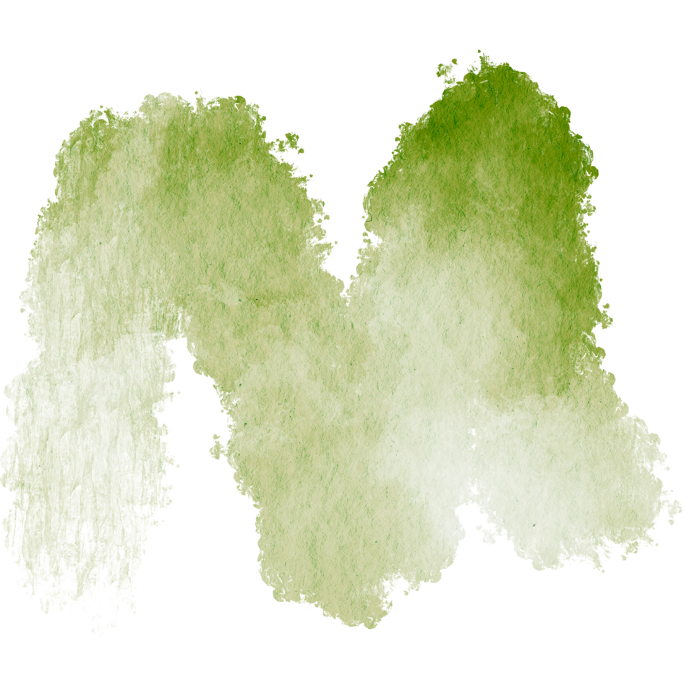 A rugged Green stroke merging gritty grunge elements with fluid watercolor effects png