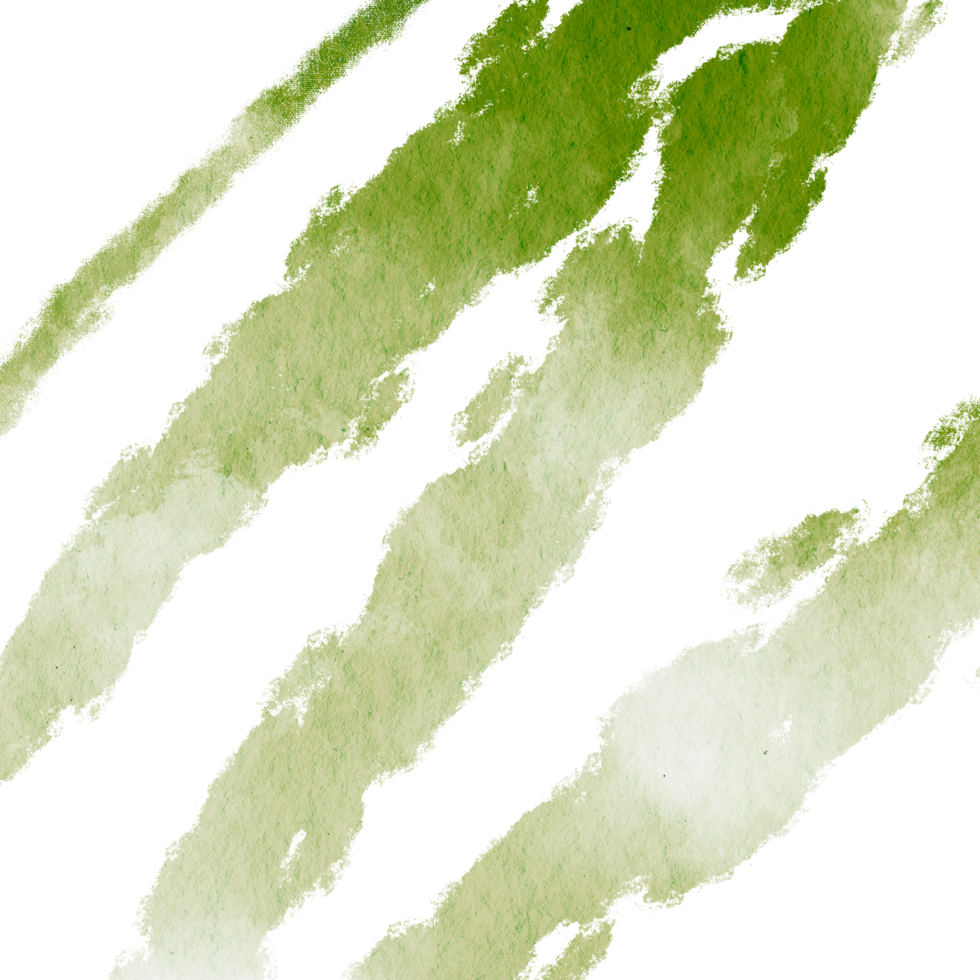 A rough edged Green stroke merging distressed grunge textures with soft watercolor tones png