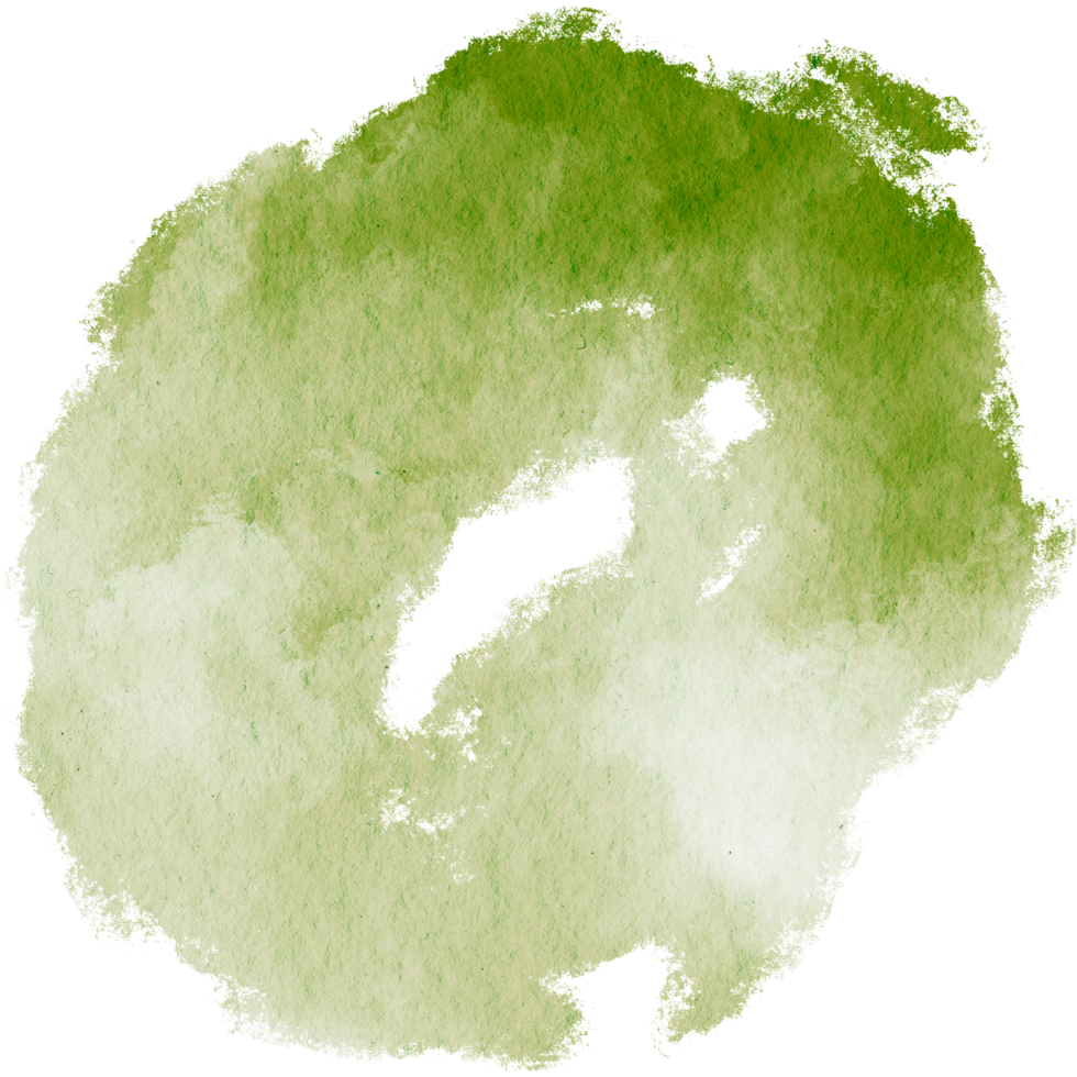 Green stroke blending rough grunge details with fluid watercolor washes png