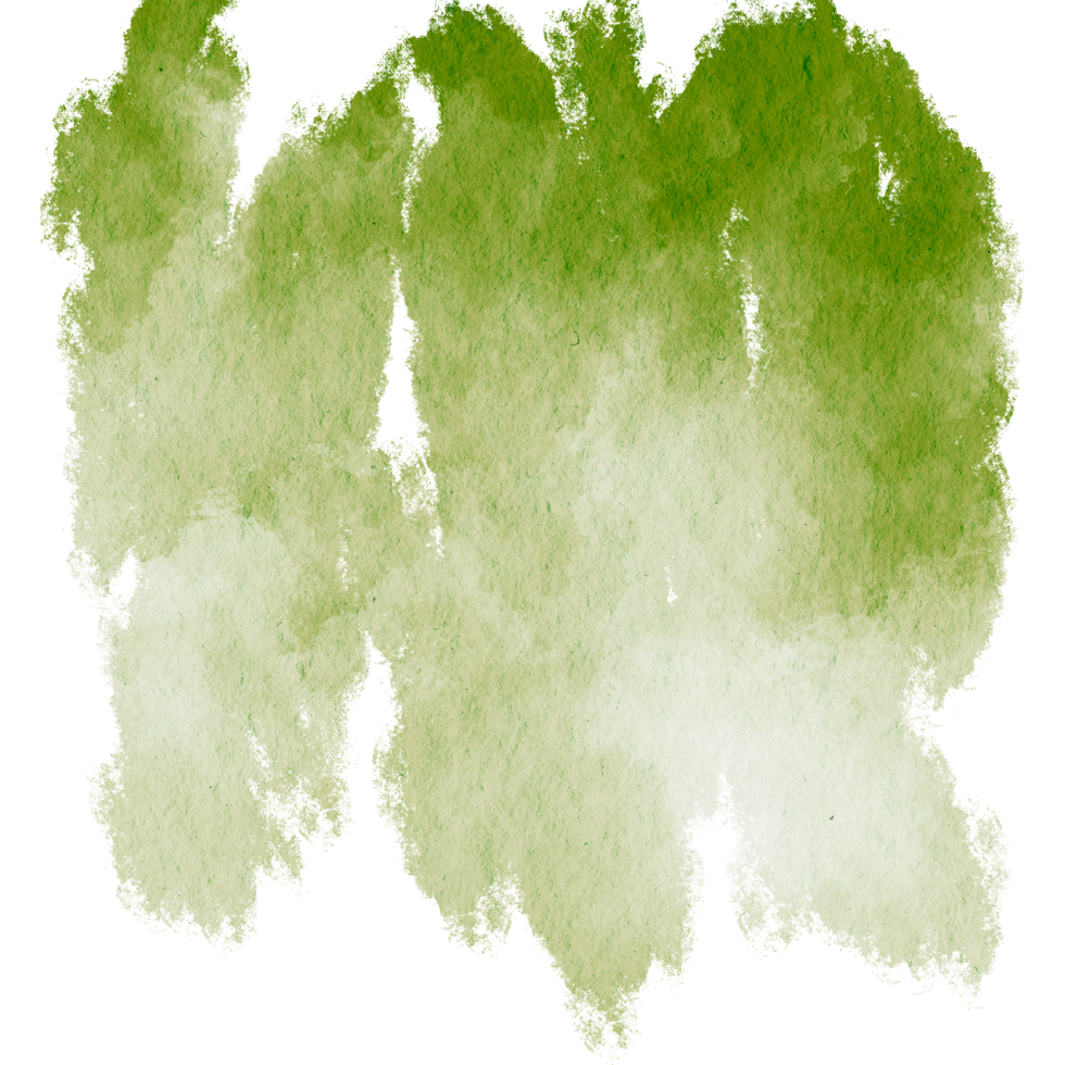 A rough edged Green stroke merging distressed textures with smooth watercolor fades png